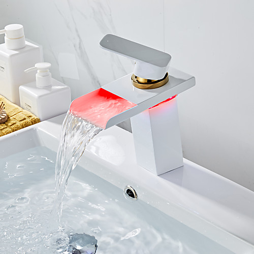 Bathroom Sink Faucet - Waterfall Painted Finishes Centerset Single Handle One HoleBath Taps
Bathroom Sink Faucet - Waterfall Painted Finishes Centerset Single Handle One HoleBath Taps