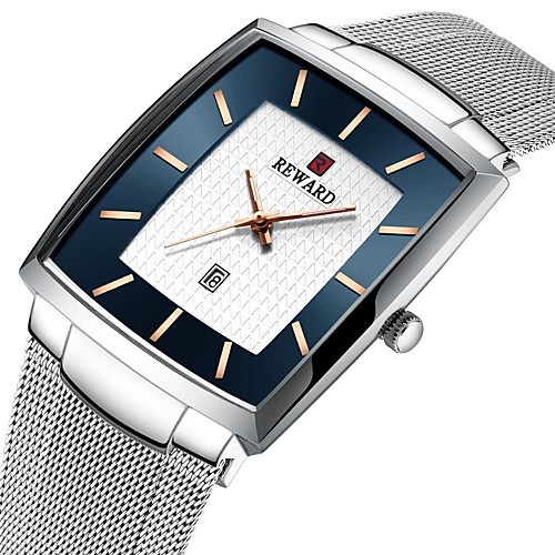 Men's Steel Band Watches Quartz Stylish Stainless Steel Black / Blue / Silver 30 m Water Resistant / Waterproof Calendar / date / day Three Time Zones Analog Casual - Black Blue Silver One Year
Men's Steel Band Watches Quartz Stylish Stainless Steel Black / Blue / Silver 30 m Water Resistant / Waterproof Calendar / date / day Three Time Zones Analog Casual - Black Blue Silver One Year