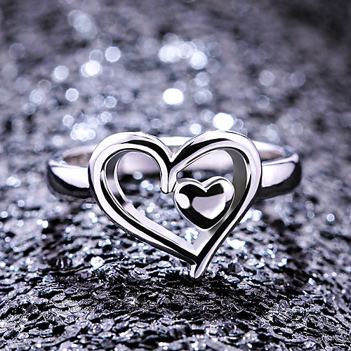 Women's Band Ring Ring 1pc White Copper Silver Plated Geometric Statement Stylish Party Gift Jewelry Hollow Out Heart Cute Heart
Women's Band Ring Ring 1pc White Copper Silver Plated Geometric Statement Stylish Party Gift Jewelry Hollow Out Heart Cute Heart