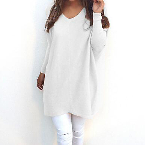 Women's Solid Colored Long Sleeve Pullover Sweater Jumper, V Neck Black / White / Yellow S / M / L
Women's Solid Colored Long Sleeve Pullover Sweater Jumper, V Neck Black / White / Yellow S / M / L