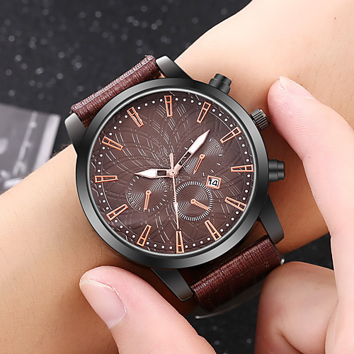 Men's Dress Watch Quartz Formal Style Modern Style PU Leather Black / Blue / Brown No Calendar / date / day Cool Day Date Analog Casual Fashion - Black Brown Blue One Year Battery Life
Men's Dress Watch Quartz Formal Style Modern Style PU Leather Black / Blue / Brown No Calendar / date / day Cool Day Date Analog Casual Fashion - Black Brown Blue One Year Battery Life