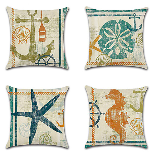 4 pcs Linen Pillow Cover, Animal Nautical Cartoon Mediterranean Throw Pillow
4 pcs Linen Pillow Cover, Animal Nautical Cartoon Mediterranean Throw Pillow