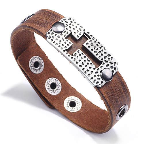 Men's Handmade Link Bracelet Geometrical Lucky Casual / Sporty Leatherette Bracelet Jewelry Black / Brown For Daily
Men's Handmade Link Bracelet Geometrical Lucky Casual / Sporty Leatherette Bracelet Jewelry Black / Brown For Daily