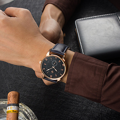 Men's Dress Watch Quartz Sporty Stylish Leather Black / Blue / Brown 30 m Chronograph Creative New Design Analog Casual Fashion - Black Black / White Black / Blue Two Years Battery Life
Men's Dress Watch Quartz Sporty Stylish Leather Black / Blue / Brown 30 m Chronograph Creative New Design Analog Casual Fashion - Black Black / White Black / Blue Two Years Battery Life