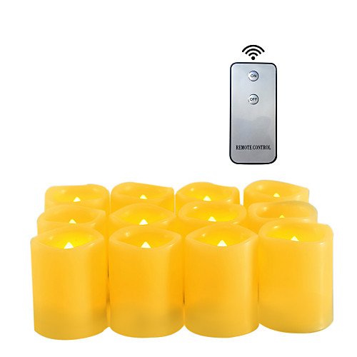 12pcs45cm Plastic Flameless LED Votive Candles Battery Operated Electric Tea Light Realistic Flickering Flame Waved Edge with Remote and Timer for Christmas Home Decoration Party Supply New Year's
12pcs45cm Plastic Flameless LED Votive Candles Battery Operated Electric Tea Light Realistic Flickering Flame Waved Edge with Remote and Timer for Christmas Home Decoration Party Supply New Year's