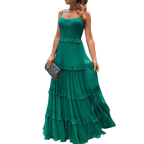 Women's Elegant Maxi A Line Dress - Solid Colored Sequins Strap Green S M L XL
Women's Elegant Maxi A Line Dress - Solid Colored Sequins Strap Green S M L XL