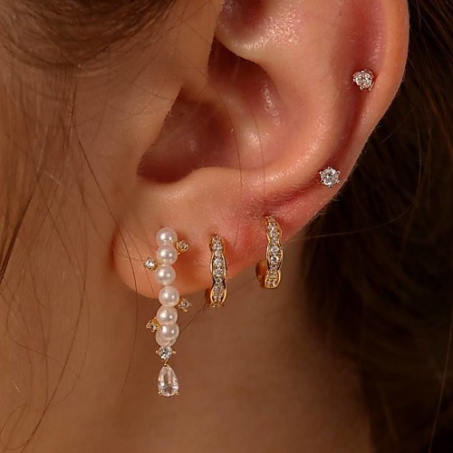 Women's Stud Earrings Earrings Earrings Set Retro Lucky Classic Vintage Fashion Boho Hippie Imitation Pearl Imitation Diamond Earrings Jewelry Gold For Daily Carnival Club Bar Festival 5pcs
Women's Stud Earrings Earrings Earrings Set Retro Lucky Classic Vintage Fashion Boho Hippie Imitation Pearl Imitation Diamond Earrings Jewelry Gold For Daily Carnival Club Bar Festival 5pcs
