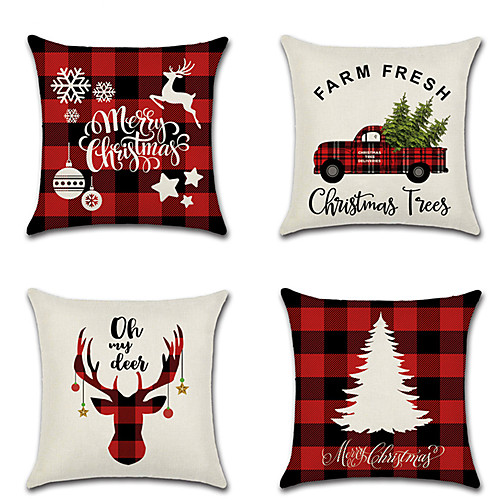 4 pcs Linen Pillow Cover, Holiday Cartoon Traditional Christmas Throw Pillow
4 pcs Linen Pillow Cover, Holiday Cartoon Traditional Christmas Throw Pillow