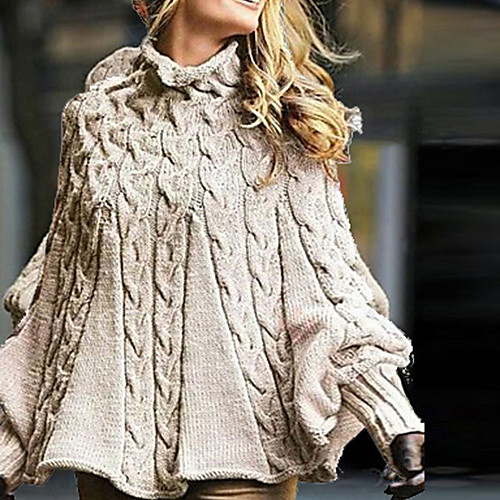 Women's Solid Colored Long Sleeve Loose Pullover Sweater Jumper, Turtleneck Khaki S / M / L
Women's Solid Colored Long Sleeve Loose Pullover Sweater Jumper, Turtleneck Khaki S / M / L
