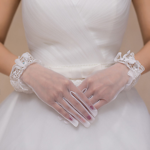 Lace / Polyester Wrist Length Glove Lace Applique Edge / Gloves With Trim / Crystals / Rhinestones
Lace / Polyester Wrist Length Glove Lace Applique Edge / Gloves With Trim / Crystals / Rhinestones