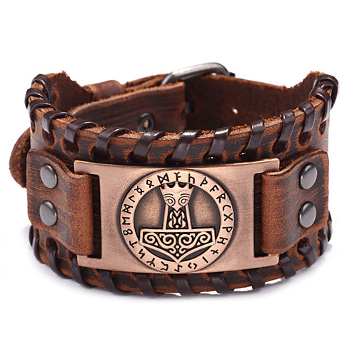 Men's Handmade Link Bracelet Geometrical Lucky Casual / Sporty Leatherette Bracelet Jewelry Black / Brown / Black and Bronze For Daily
Men's Handmade Link Bracelet Geometrical Lucky Casual / Sporty Leatherette Bracelet Jewelry Black / Brown / Black and Bronze For Daily