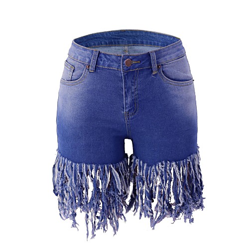 Women's Punk & Gothic Slim Shorts Pants - Solid Colored Tassel Blue Light Blue S M L
Women's Punk & Gothic Slim Shorts Pants - Solid Colored Tassel Blue Light Blue S M L