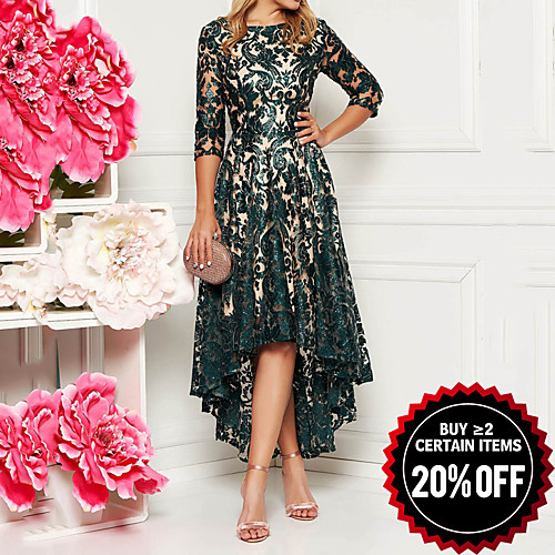 Women's Party Evening Elegant Asymmetrical A Line Dress - Lace Printing Lace All Seasons Lace Green M L XL XXL / Slim
Women's Party Evening Elegant Asymmetrical A Line Dress - Lace Printing Lace All Seasons Lace Green M L XL XXL / Slim