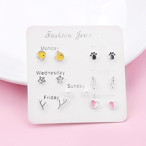 Women's Stud Earrings Earrings Earrings Set Mismatched Heart Star Feather Korean Fashion Cute Earrings Jewelry Silver For Graduation Gift Daily Prom Holiday
Women's Stud Earrings Earrings Earrings Set Mismatched Heart Star Feather Korean Fashion Cute Earrings Jewelry Silver For Graduation Gift Daily Prom Holiday