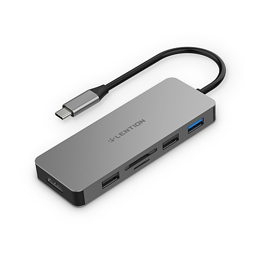 LENTION CB-TP-C17 USB 3.0 Type C to USB 3.0 Type B / SD Card / TF Card / USB 2.0 Type C / Thunderbolt USB Hub 7 Ports Support Power Delivery Function / with Card Reader(s)
LENTION CB-TP-C17 USB 3.0 Type C to USB 3.0 Type B / SD Card / TF Card / USB 2.0 Type C / Thunderbolt USB Hub 7 Ports Support Power Delivery Function / with Card Reader(s)