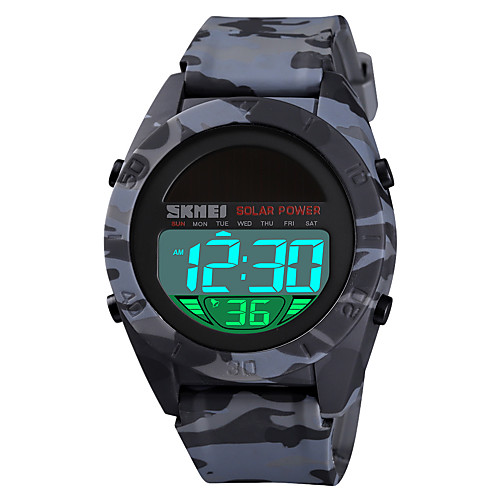 SKMEI Men's Digital Watch Solar Energy Sporty Stylish Silicone Black / Blue / Green 50 m Military Alarm Chronograph Digital Camouflage Outdoor - Green Blue Black One Year Battery Life
SKMEI Men's Digital Watch Solar Energy Sporty Stylish Silicone Black / Blue / Green 50 m Military Alarm Chronograph Digital Camouflage Outdoor - Green Blue Black One Year Battery Life