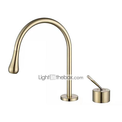 Bathroom Sink Faucet - Brushed Gold Single Handle Two Holes Washroom Bath Basin Mixer Taps Luxury Lavatory Faucet
Bathroom Sink Faucet - Brushed Gold Single Handle Two Holes Washroom Bath Basin Mixer Taps Luxury Lavatory Faucet
