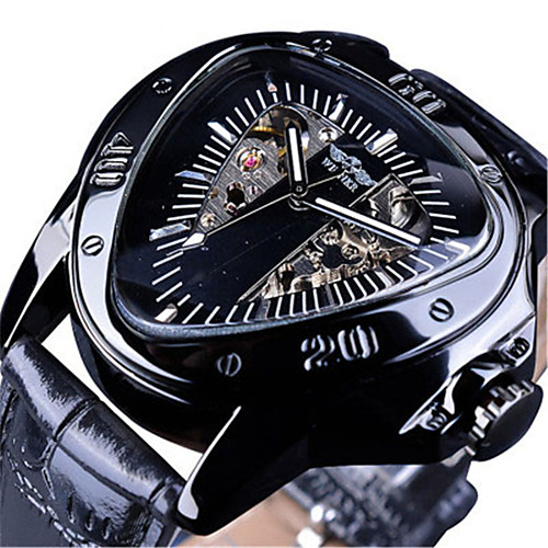 WINNER Men's Mechanical Watch Automatic self-winding Formal Style Sporty Genuine Leather Black 30 m Water Resistant / Waterproof Hollow Engraving Large Dial Analog Classic Skeleton - Black / Silver
WINNER Men's Mechanical Watch Automatic self-winding Formal Style Sporty Genuine Leather Black 30 m Water Resistant / Waterproof Hollow Engraving Large Dial Analog Classic Skeleton - Black / Silver