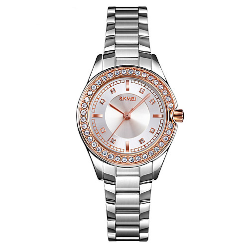 SKMEI Women's Quartz Watches Casual Fashion Silver Stainless Steel Chinese Quartz Rose Gold Gold Silver Water Resistant / Waterproof New Design Cool 30 m 1 pc Analog One Year Battery Life
SKMEI Women's Quartz Watches Casual Fashion Silver Stainless Steel Chinese Quartz Rose Gold Gold Silver Water Resistant / Waterproof New Design Cool 30 m 1 pc Analog One Year Battery Life