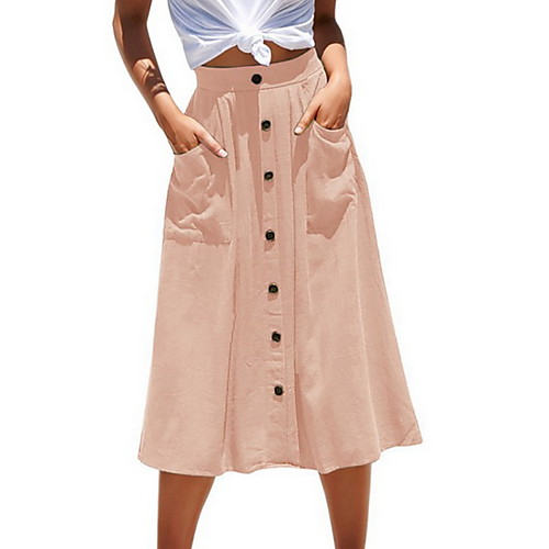 Women's A Line Skirts - Solid Colored Blushing Pink Army Green Navy Blue S M L
Women's A Line Skirts - Solid Colored Blushing Pink Army Green Navy Blue S M L