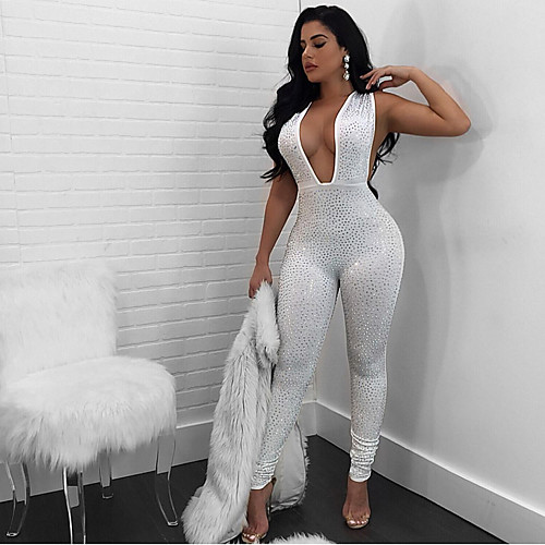 Women's Basic Deep V Khaki White Black Harem Slim Jumpsuit Onesie, Solid Colored S M L
Women's Basic Deep V Khaki White Black Harem Slim Jumpsuit Onesie, Solid Colored S M L