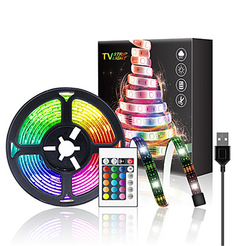 5m Flexible LED Light Strips Flexible Tiktok Lights 150 LEDs SMD5050 10mm 1 24Keys Remote Controller 1 set Multi Color Valentine's Day Waterproof / Party / Decorative USB Powered
5m Flexible LED Light Strips Flexible Tiktok Lights 150 LEDs SMD5050 10mm 1 24Keys Remote Controller 1 set Multi Color Valentine's Day Waterproof / Party / Decorative USB Powered