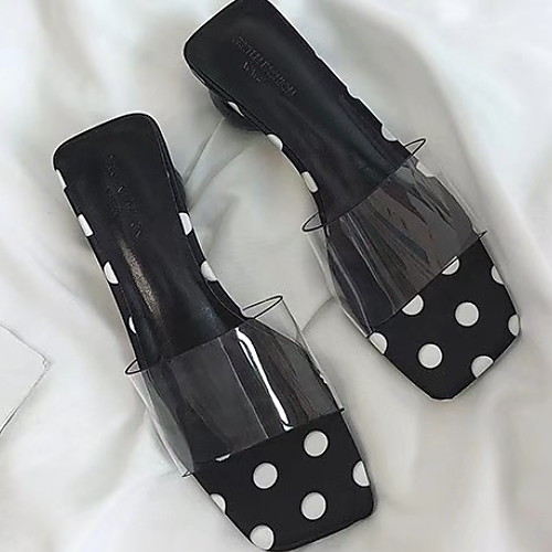 Women's Slippers & Flip-Flops Low Heel Round Toe PU Spring & Summer White / Black
Women's Slippers & Flip-Flops Low Heel Round Toe PU Spring & Summer White / Black