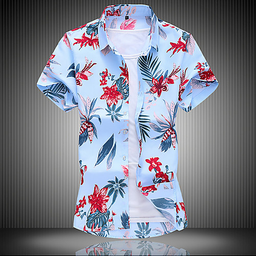 Men's Geometric Shirt - Cotton Basic Beach Classic Collar White / Blue / Short Sleeve
Men's Geometric Shirt - Cotton Basic Beach Classic Collar White / Blue / Short Sleeve