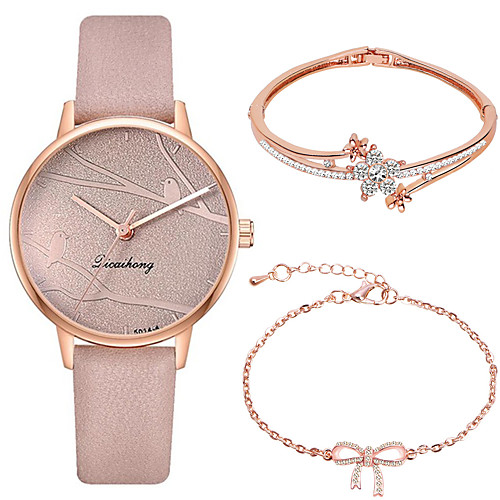 Women's Quartz Watches New Arrival Fashion Black White Blue PU Leather Chinese Quartz Wood Blushing Pink Red Chronograph Cute New Design 3 Pieces Analog One Year Battery Life
Women's Quartz Watches New Arrival Fashion Black White Blue PU Leather Chinese Quartz Wood Blushing Pink Red Chronograph Cute New Design 3 Pieces Analog One Year Battery Life