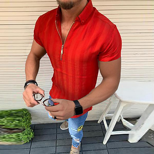 Men's Striped Shirt Daily White / Black / Red / Yellow / Navy Blue / Short Sleeve
Men's Striped Shirt Daily White / Black / Red / Yellow / Navy Blue / Short Sleeve