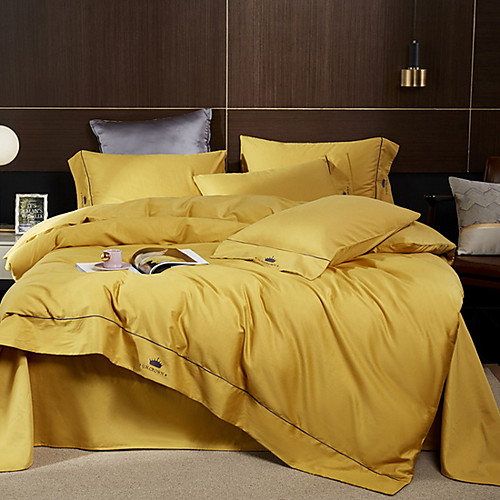 Duvet Cover Sets 4 Piece Polyester / Polyamide Solid Colored Yellow Printed Simple
Duvet Cover Sets 4 Piece Polyester / Polyamide Solid Colored Yellow Printed Simple