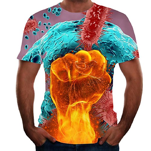 Men's Daily Going out Basic / Street chic T-shirt - Color Block / Flame / Simulation Print Rainbow
Men's Daily Going out Basic / Street chic T-shirt - Color Block / Flame / Simulation Print Rainbow