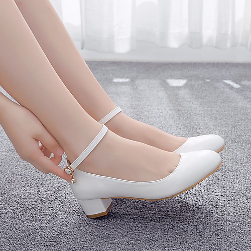 Women's Wedding Shoes Block Heel Round Toe Buckle PU Sweet / Minimalism Spring & Summer / Fall & Winter White / Party & Evening
Women's Wedding Shoes Block Heel Round Toe Buckle PU Sweet / Minimalism Spring & Summer / Fall & Winter White / Party & Evening