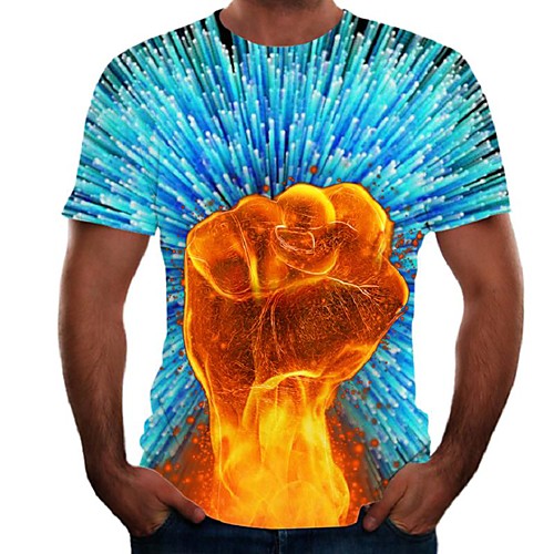 Men's Daily Going out Basic / Street chic T-shirt - Color Block / Flame / Simulation Print Rainbow
Men's Daily Going out Basic / Street chic T-shirt - Color Block / Flame / Simulation Print Rainbow