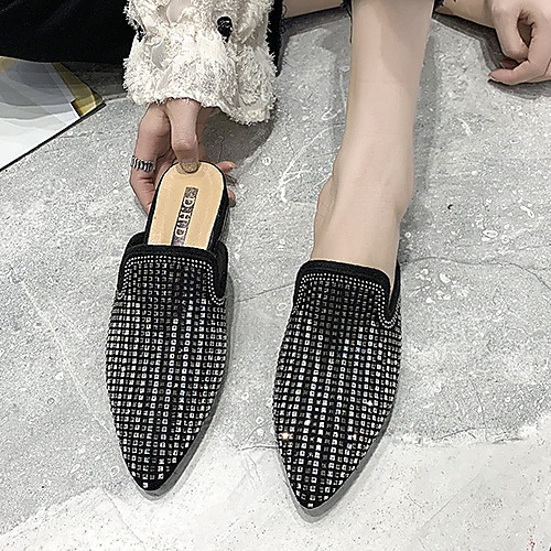 Women's Slippers & Flip-Flops Flat Heel Pointed Toe PU Spring & Summer Black / Silver
Women's Slippers & Flip-Flops Flat Heel Pointed Toe PU Spring & Summer Black / Silver