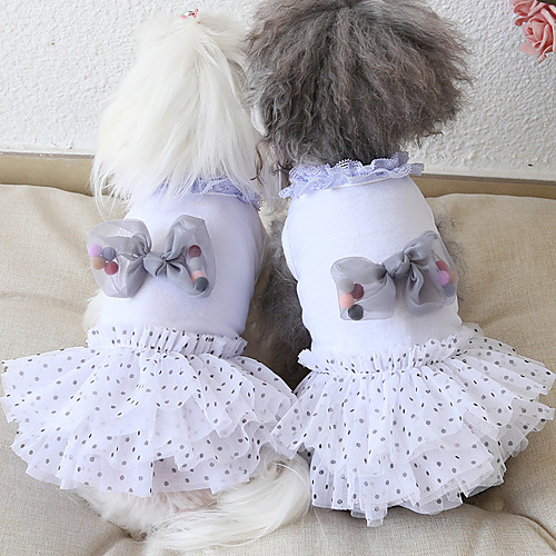 Dog Costume Dress Dog Clothes Breathable White Costume Beagle Bichon Frise Chihuahua Cotton Dot Bowknot Casual / Sporty Cute XS S M L XL
Dog Costume Dress Dog Clothes Breathable White Costume Beagle Bichon Frise Chihuahua Cotton Dot Bowknot Casual / Sporty Cute XS S M L XL