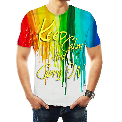 Men's Daily Weekend Basic T-shirt - Color Block / 3D / Letter RainbowKeep Clam And Carry On Keep Calm and Carry on
Men's Daily Weekend Basic T-shirt - Color Block / 3D / Letter RainbowKeep Clam And Carry On Keep Calm and Carry on