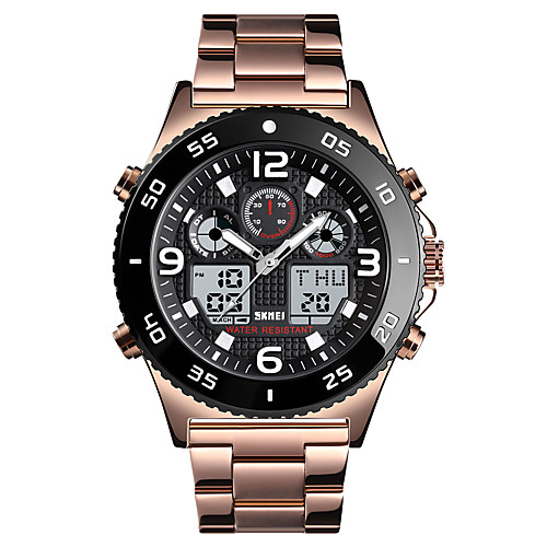 SKMEI Men's Sport Watch Quartz Modern Style Sporty Stainless Steel Black / Silver / Rose Gold 50 m Calendar / date / day Chronograph Alarm Clock Analog - Digital Outdoor Army - Gold Silver Black One
SKMEI Men's Sport Watch Quartz Modern Style Sporty Stainless Steel Black / Silver / Rose Gold 50 m Calendar / date / day Chronograph Alarm Clock Analog - Digital Outdoor Army - Gold Silver Black One