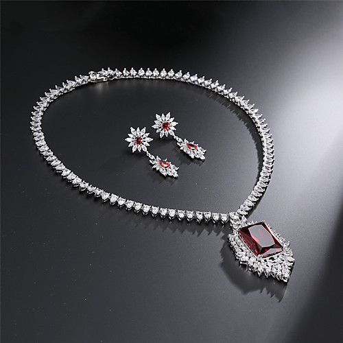 Women's Silver Blue Green Synthetic Diamond Jewelry Set Chunky Luxury Elegant Fashion Earrings Jewelry Red / Green / Blue For Wedding Party Evening Formal Engagement 3pcs
Women's Silver Blue Green Synthetic Diamond Jewelry Set Chunky Luxury Elegant Fashion Earrings Jewelry Red / Green / Blue For Wedding Party Evening Formal Engagement 3pcs