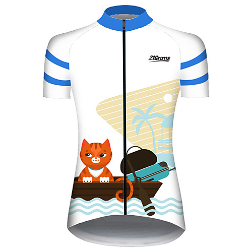 21Grams Women's Short Sleeve Cycling Jersey Blue / White Cat Stripes Animal Bike Jersey Top Mountain Bike MTB Road Bike Cycling UV Resistant Breathable Quick Dry Sports Clothing Apparel / Stretchy
21Grams Women's Short Sleeve Cycling Jersey Blue / White Cat Stripes Animal Bike Jersey Top Mountain Bike MTB Road Bike Cycling UV Resistant Breathable Quick Dry Sports Clothing Apparel / Stretchy
