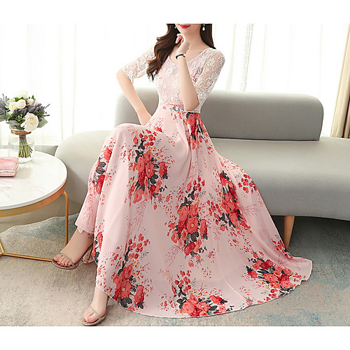 Women's Maxi Swing Dress - Half Sleeve Print Red Yellow Blushing Pink M L XL XXL XXXL XXXXL
Women's Maxi Swing Dress - Half Sleeve Print Red Yellow Blushing Pink M L XL XXL XXXL XXXXL