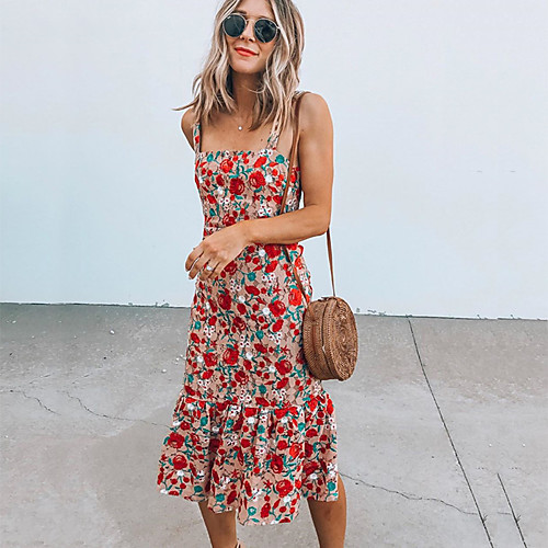 Women's Plus Size Rose Shift Dress - Sleeveless Floral Patchwork Spring & Summer Strap Street chic Going out Weekend Petal Sleeve Belt Not Included Slim Red S M L XL
Women's Plus Size Rose Shift Dress - Sleeveless Floral Patchwork Spring & Summer Strap Street chic Going out Weekend Petal Sleeve Belt Not Included Slim Red S M L XL