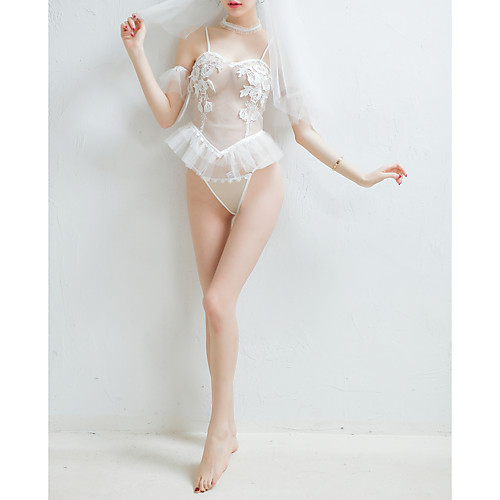 Women's Lace / Backless / Cut Out Suits Nightwear Jacquard / Solid Colored White One-Size
Women's Lace / Backless / Cut Out Suits Nightwear Jacquard / Solid Colored White One-Size