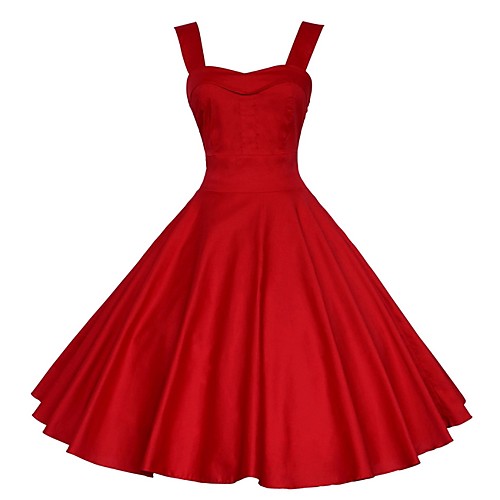 Women's A Line Dress - Sleeveless Solid Color Strap Black Red Navy Blue S M L XL XXL
Women's A Line Dress - Sleeveless Solid Color Strap Black Red Navy Blue S M L XL XXL