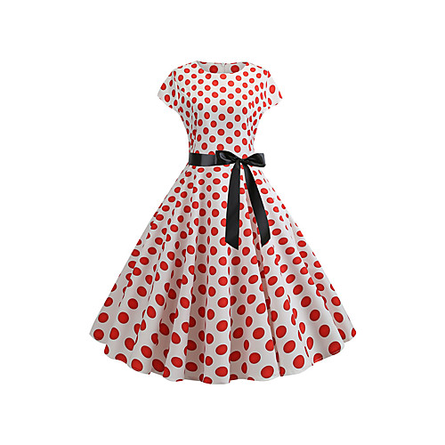 Women's A Line Dress - Short Sleeves Polka Dot Purple Yellow Blushing Pink Dusty Rose Orange Green Light Blue S M L XL XXL
Women's A Line Dress - Short Sleeves Polka Dot Purple Yellow Blushing Pink Dusty Rose Orange Green Light Blue S M L XL XXL
