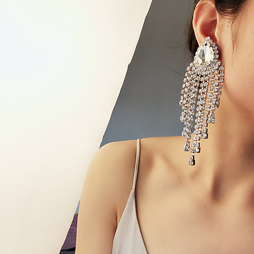 Women's Drop Earrings Tassel Fringe Statement Luxury European Romantic Fashion Imitation Diamond Earrings Jewelry Gold / Silver For Formal Prom Date Street Festival
Women's Drop Earrings Tassel Fringe Statement Luxury European Romantic Fashion Imitation Diamond Earrings Jewelry Gold / Silver For Formal Prom Date Street Festival
