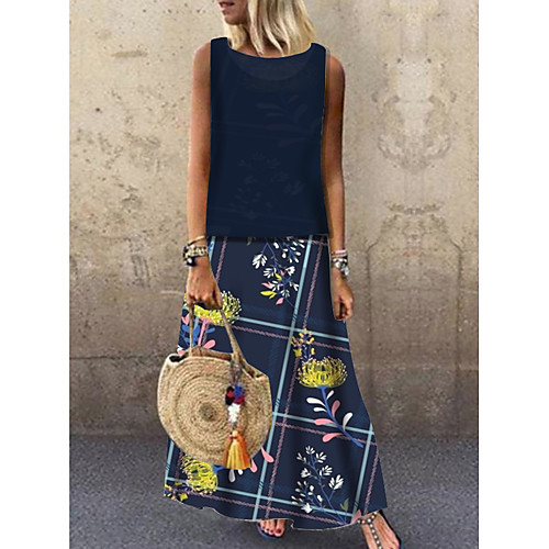 Women's Maxi Shift Dress - Sleeveless Floral Summer Casual Floral Navy Blue M L XL XXL XXXL
Women's Maxi Shift Dress - Sleeveless Floral Summer Casual Floral Navy Blue M L XL XXL XXXL