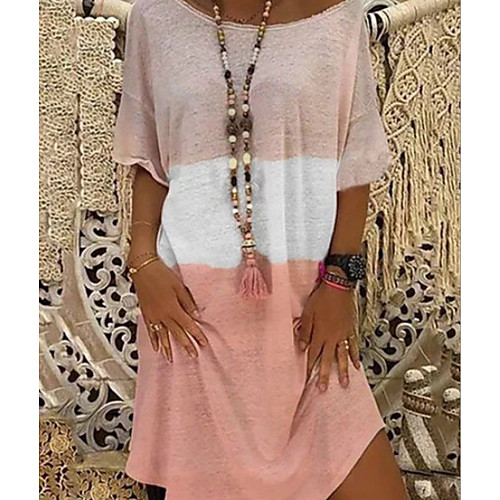 Women's Shift Dress - Short Sleeves Color Block Color Block Summer Casual Loose 2020 Black Blue Red Blushing Pink S M L XL XXL XXXL XXXXL XXXXXL
Women's Shift Dress - Short Sleeves Color Block Color Block Summer Casual Loose 2020 Black Blue Red Blushing Pink S M L XL XXL XXXL XXXXL XXXXXL