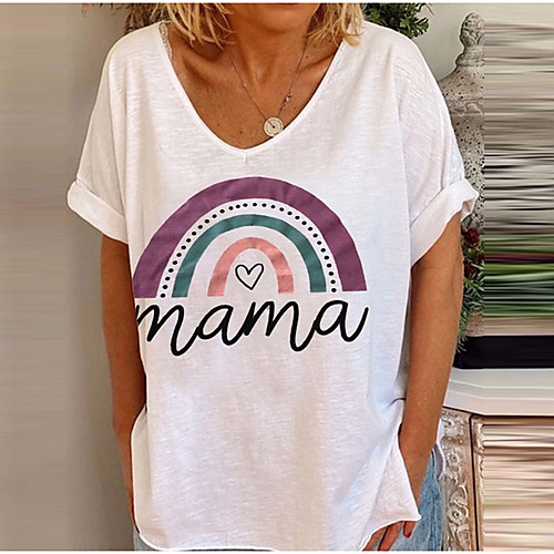 Women's Letter Print T-shirt Daily V Neck White / Blue / Yellow / Blushing Pink
Women's Letter Print T-shirt Daily V Neck White / Blue / Yellow / Blushing Pink