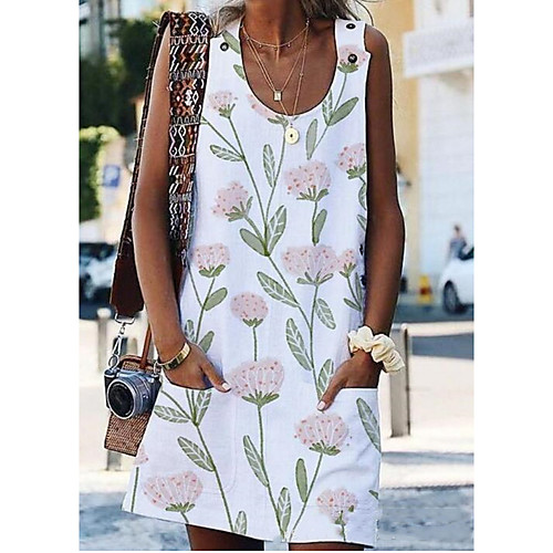 Women's Mini Tunic Dress - Sleeveless Print Strap White S M L XL XXL XXXL
Women's Mini Tunic Dress - Sleeveless Print Strap White S M L XL XXL XXXL